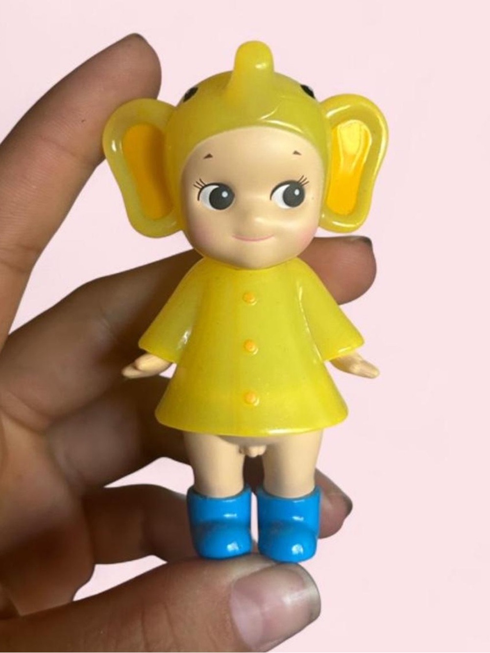 Yellow Elephant Costume Doll Figure with Blue Boots - Kids Toy
